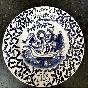 Royal Crownford Christmas Plate 1983 A Happy Holiday To You by Norma Sherman
